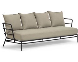 Kave Home - 3-zitsbank Mareluz van zwart staal 197 cm