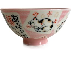 Kawaii Bowls - Lucky Cat Kom - roze - 11.2 x 6cm - 250ml