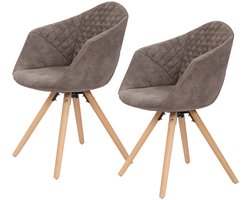 Kayoom - Chadwick 110 - Eetkamerstoel - Stoel - Set van 2 - Bruin
