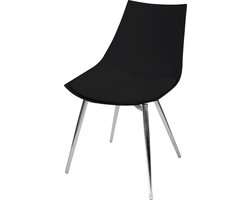 Kayoom - Eetkamer stoel - Stoel Dakota 110 - Set van 4 - Zwart/Chrome