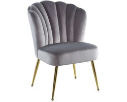 Kayoom - Eetkamerstoel - Fauteuil - Pippa - Fluweel - Grijs