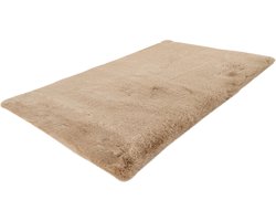 Kayoom - Hoogpolig Badkamer Tapijt - Wasbaar - Beige - 50 x 90cm - Antislip - Douchemat - Badmat - WC mat - Badkamermat