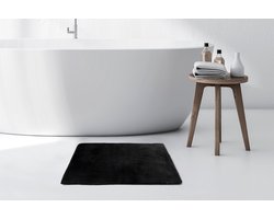 Kayoom - Hoogpolig Badkamer Tapijt - Wasbaar - Donkergrijs - 65 x 100cm - Antislip - Douchemat - Badmat - WC mat - Badkamermat