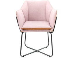Kayoom Marietta Lounge Stoel| Eetkamerstoelen| Woonkamer, Eetkamer| Hoog Zitcomfort | Pastel Violet /Terracotta
