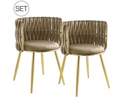 Kayoom - Milla 125 - Eetkamerstoel - Stoel - Beige - Set van 2