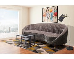 Kayoom Sofa Viola – Luxe Gebogen 3-zits Bank – Polyester – Bruin – 246 cm