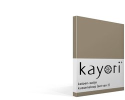 Kayori Edo - 2 kussenslopen - Satijn-katoen - 60x70 cm - Khaki