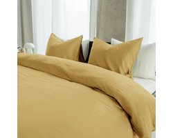 Kayori Emma Dekbedovertrek Katoensatijn - 140x200-220 + 1 sloop - Eenpersoons - Goud