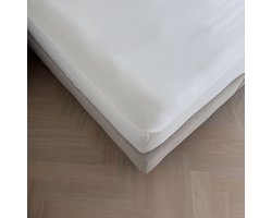 Kayori Isis Hoeslaken Egyptisch Satijn - 90x200cm - Hotelkwaliteit 400TC - Matrasdikte 35 cm - Wit