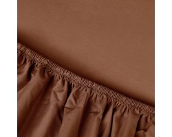 Kayori Kai Hoeslaken Katoen - 180x200cm - Matrasdikte 35cm - Rondom Elastiek - Caramel