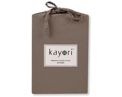 Kayori Kai Hoeslaken Katoen - 180x200cm - Matrasdikte 35cm - Rondom Elastiek - Taupe