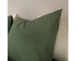 Kayori Kai Kussensloop - 60x70cm Set van 2 - 100% Biologisch Katoen - Zacht - Groen