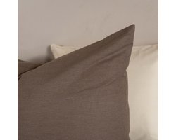 Kayori Kai Kussensloop - 60x70cm Set van 2 - 100% Biologisch Katoen - Zacht - Taupe