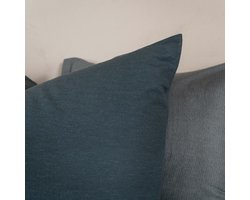 Kayori Kai Kussensloop - 60x70cm Set van 2 - 100% Katoen - Zacht - Denim