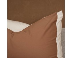 Kayori Kai Kussensloop - 60x70cm Set van 2 - 100% Katoen - Zacht - Mokka