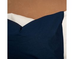 Kayori Kai Kussensloop - 60x70cm Set van 2 - 100% Katoen - Zacht - Navy