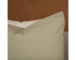 Kayori Kai Kussensloop - 60x70cm Set van 2 - 100% Katoen - Zacht - Saliegroen