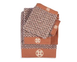 Kayori Kakeyu Handdoek - 60x110 cm - Set van 3 - Rood