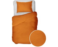 Kayori Kiyo Dekbedovertrek - Terra Orange Effen Lyocel - B 140 x L 200 cm/B 140 x L 220 cm - 1-persoons Vochtabsorberend/Luchtdoorlatend/Omkeerbaar/Sneldrogend - KAY008659-140 x 200-220 cm