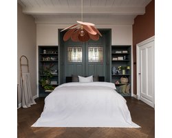 Kayori Kora Dekbedovertrek Katoensatijn - 200x200-220 + 2 slopen - Tweepersoons - Hotelkwaliteit - Wit