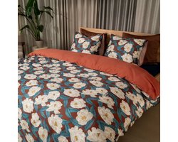 Kayori Makoto Dekbedovertrek Katoensatijn - 140x200-220 + 1 sloop - Eenpersoons - Zacht, Ademend & Vochtregulerend - Multi