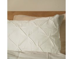 Kayori Matsu Dekbedovertrek Katoensatijn - 260x200-220 +2 slopen - Lits-jumeaux - Hotelkwaliteit - 3D Plooien - Wit