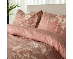 Kayori Mira Dekbedovertrek Katoen - 140x200-220 + 1 sloop - Zacht & Ademend - Eenpersoons - Oudroze