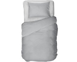 Kayori Senju Dekbedovertrek Katoensatijn - 140x200-220 + 1 sloop - Eenpersoons - 300TC Premium Hotelkwaliteit - Grijs