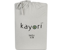 Kayori Shizu Hoeslaken Jersey Stretch - 90-100x200-220cm - Matrasdikte 35cm - Rondom Elastiek - Biologisch Katoen - Strijkvrij - Zand