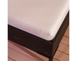 Kayori Shizu Hoeslaken Perkal - 180x200cm - Matrasdikte 35cm - Rondom Elastiek - Biologisch Katoen - Wit