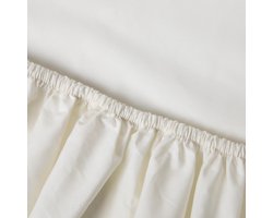 Kayori Shizu Hoeslaken Perkal - 200x200cm - Matrasdikte 35cm - Rondom Elastiek - Biologisch Katoen - Offwhite