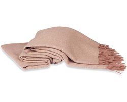 Kayori Tibet - Plaid - 50% linnen / 50% wol - 150x220 cm - Cinnamon
