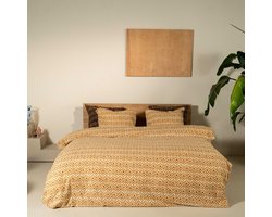 Kayori Yra Dekbedovertrek Flanel - 240x200-220 +2 slopen - Superzacht & Isolerend - Lits-jumeaux - Goud