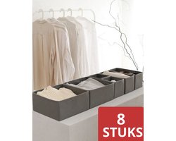 KAYSLUS - Kleding kast organizer - 8 stuks -lade organizer set - opbergmand - kledingkast - ANTRACIET