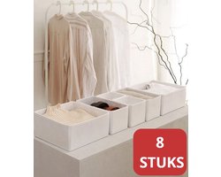 KAYSLUS - Kleding kast organizer - 8 stuks -lade organizer set - opbergmand - kledingkast - WIT
