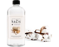KAZIS Champs de Coton - Zacht Katoen - 1000 ml huisparfum navulling geschikt voor LampAir, Ashleigh & Burwood en Lampe Berger