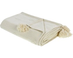 KAZY - Bedsprei - Beige - 200 x 220 cm - Chenille