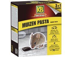KB Home Defense Muizenlokdoos Magik Paste (pasta) - Muizenval - Muizen pasta (10g) voldoende voor 70 muizen - 3+1 gratis - Muizengif - Werkt binnen 24 uur