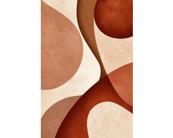 K&C Art (Glasschilderij) 40x60cm | Abstracte organische vormen - terracotta - bruin - beige - aardetinten - modern - kunst | Woonkamer - slaapkamer - hal - kantoor | Foto schilderij print op acrylglas - wanddecoratie - muurdecoratie - wall art