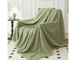 KEAYOO Gezellige deken voor op de bank, gemaakt van heerlijk zachte microvezels - Veelzijdige en onderhoudsvriendelijke deken - Ideaal als deken voor op de bank en als sprei voor op bed, Goede cadeaus (Groen, 150x200cm)