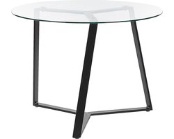 KEBRI - Eettafel - Zwart - 100 x 100 cm - Veiligheidsglas