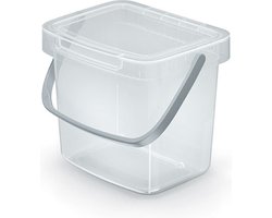 Keden GFT aanrecht afvalbak - transparant - 3L - afsluitbaar - 19 x 17 x 15 cm - klepje/hengsel - afval scheiden