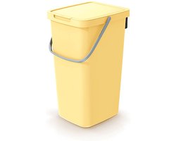 Keden GFT of rest afvalbak - geel - 25L - afsluitbaar - 26 x 29 x 48 cm - klepje/hengsel - afval scheiden