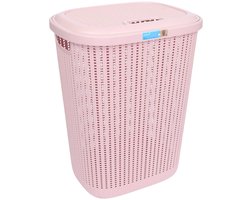 Keeeper Knite Style wasmand - Linnenmand Arne - 57 cm hoog - Licht roze