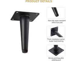 Kegel Kast Benen Set van 4, Doe-het-zelf Metalen Tafelpoten Meubelvoeten Verticale Roest, met Antislip Rubberen Basis voor tv-kast, bank, badkamerkast