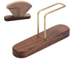 Kegelvormige koffiefilterhouder - standaard koffiefilterhouder - koffiefiltercontainer - voor papieren koffiefilters - voor Worden om Huis, Keuken, Salontafel en Bar te Decoreren - 7.5 x 14 x 3.5 cm - walnoot