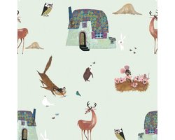 KEK Amsterdam Wallpaper Forest Animals| groen