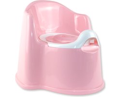 KEKK - Baby & Kleuter Plaspotje - Roze met wit - Met hoge rug en binnen potje
