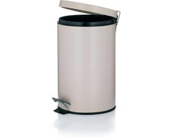 Kela Keuken Afvalemmer - Metaal - 12 l - Beige