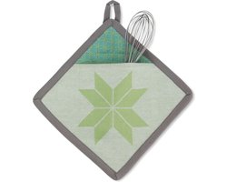 Kela Keuken - Carla Pannenlap Set van 4 Stuks - Katoen - Groen -